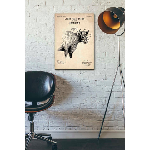 Image of 'Hoodwink Blueprint Patent Parchment' Canvas Wall Art,18 x 26