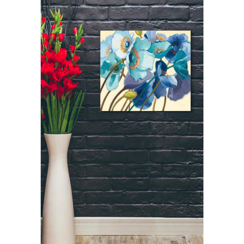 Image of 'Le Pavots Bleu' by Shirley Novak, Canvas Wall Art,24 x 20
