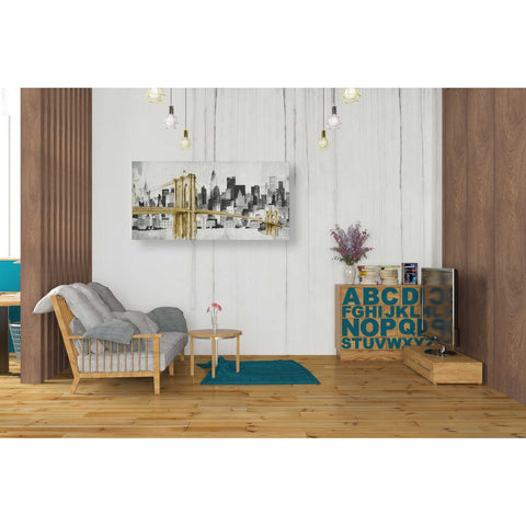 Image of 'New York Skyline I Yellow Bridge' by Avery Tillmon, Canvas Wall Art,20 x 40