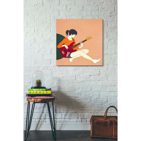 Image of 'Playing The Bass' by Sai Tamiya, Canvas Wall Art,26 x 26