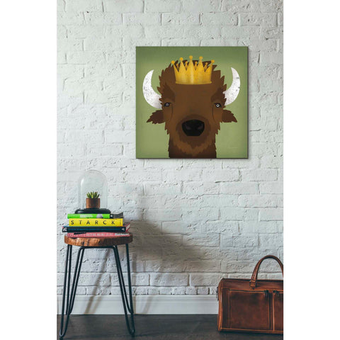 Image of 'Buffalo III with Crown' by Ryan Fowler, Canvas Wall Art,26 x 26