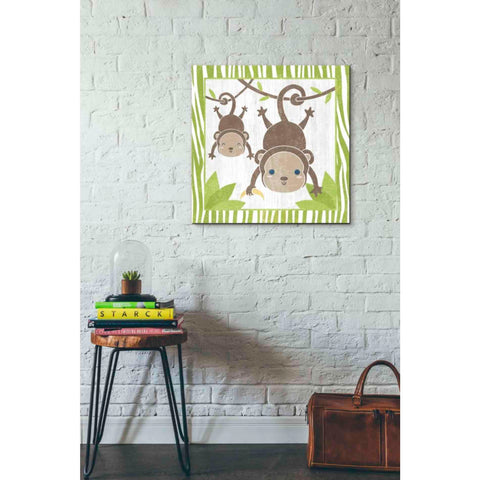 Image of 'Safari Fun Monkey' by Moira Hershey, Canvas Wall Art,26 x 26