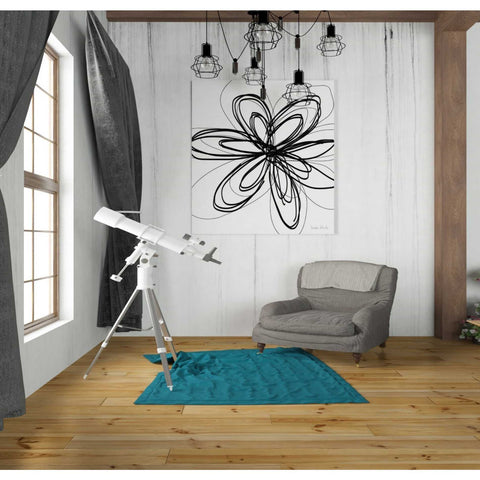 Image of 'Black Ink Flower I' by Linda Woods, Canvas Wall Art,26 x 30