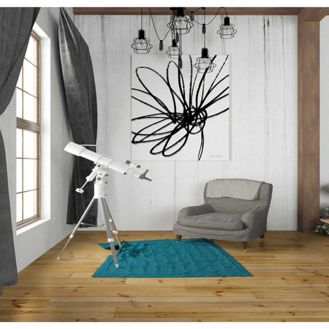Image of 'Black Ink Flower Ii' by Linda Woods, Canvas Wall Art,26 x 30
