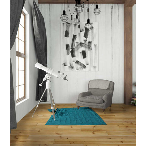 Image of 'Black and White Strokes North' Canvas Wall Art,26 x 34