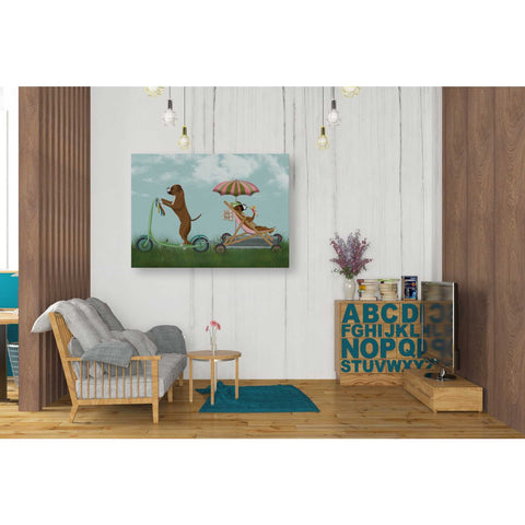 Image of 'Boxer Scooter' by Fab Funky Giclee Canvas Wall Art