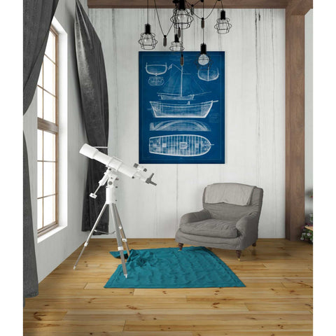 Image of 'Antique Ship Blueprint II' by Vision Studio Canvas Wall Art,26 x 34