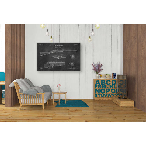 Image of 'Rifle Blueprint Patent Chalkboard' Canvas Wall Art,26 x 40