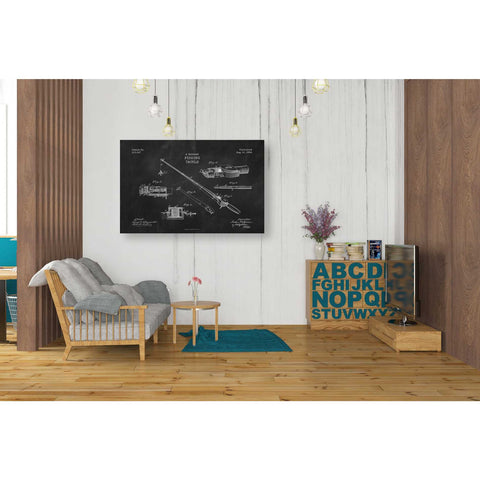 Image of 'Fishing Tackle Blueprint Patent Chalkboard' Canvas Wall Art,26 x 40