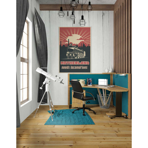 Image of 'Motherland Needs Locomotives' Canvas Wall Art,26 x 40