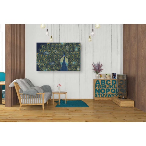 Image of 'Peacock Paradise VI' by Veronique Charron, Canvas Wall Art,40 x 26