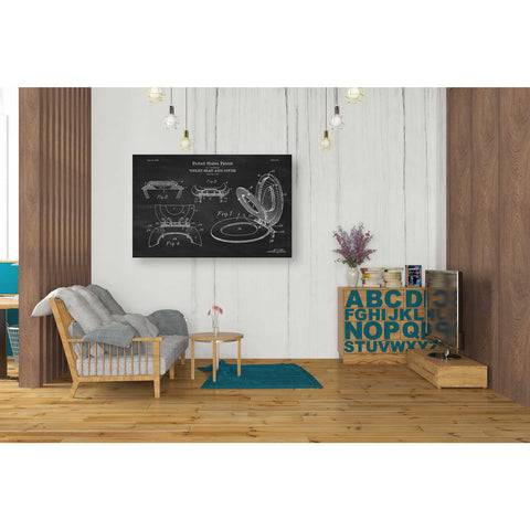 Image of 'Toilet Seat Cover Blueprint Patent Chalkboard' Canvas Wall Art,40 x 26