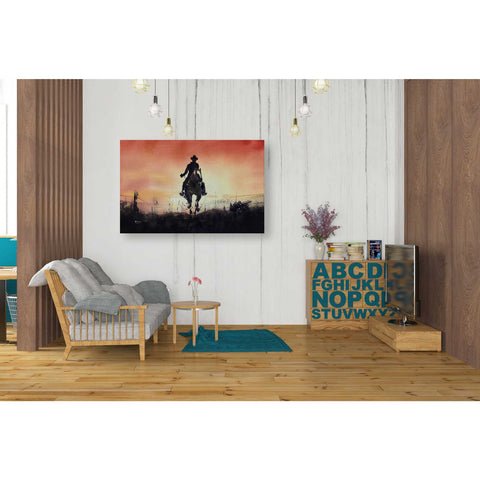 Image of 'Sunrise Rider' by Oscar Alvarez Pardo, Canvas Wall Art,26 x 40