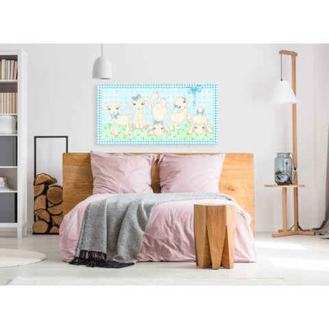 Image of 'Baby Shower Blue Lambs' by Elyse DeNeige, Canvas Wall Art,60 x 30