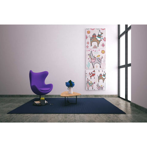 Image of 'Playful Llamas Pattern II' by Farida Zaman, Canvas Wall Art,37 x 37