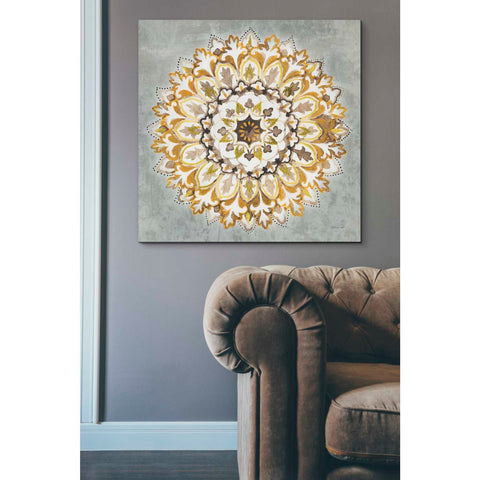 Image of 'Mandala Delight II Yellow Grey' by Danhui Nai, Canvas Wall Art,37 x 37