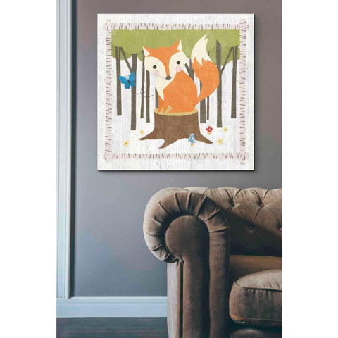 Image of 'Woodland Hideaway Fox' by Moira Hershey, Canvas Wall Art,37 x 37