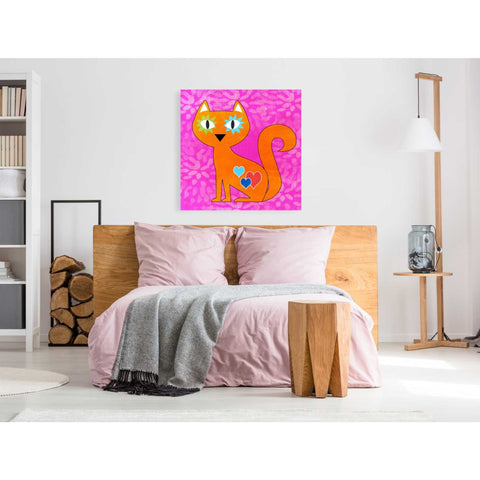 Image of 'Day Of The Dead Cat' by Linda Woods, Canvas Wall Art,37 x 37