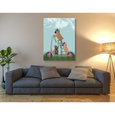 Image of 'French Bulldog Scooter' by Fab Funky Giclee Canvas Wall Art