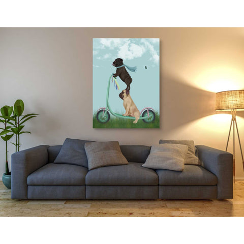 Image of 'Pug Scooter' by Fab Funky Giclee Canvas Wall Art