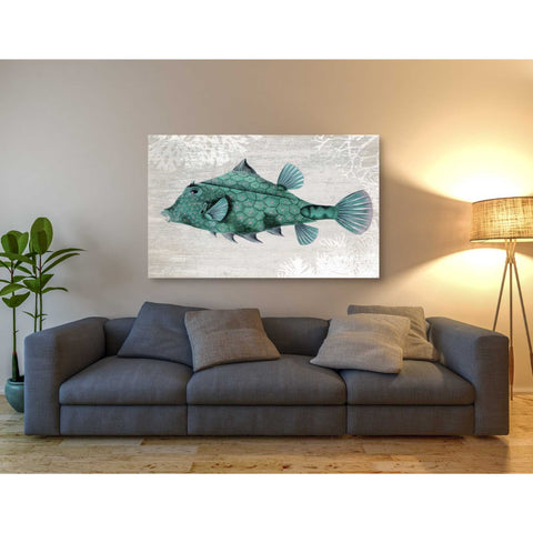 Image of 'Turquoise Turret Fish' by Fab Funky Giclee Canvas Wall Art