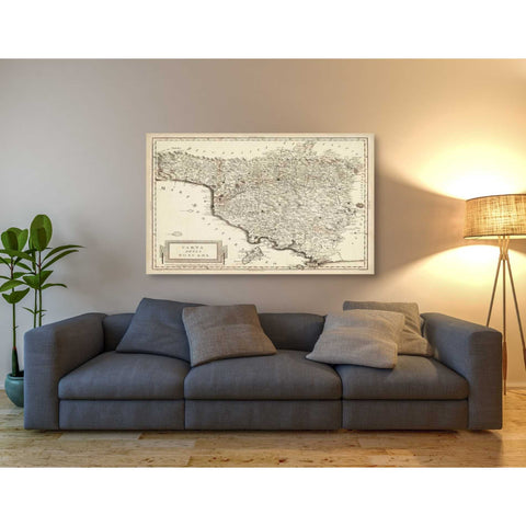 Image of 'Antique Map of Tuscany' by Unknown Giclee Canvas Wall Art