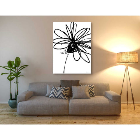 Image of 'Black Ink Flower III' by Linda Woods, Canvas Wall Art,40 x 54