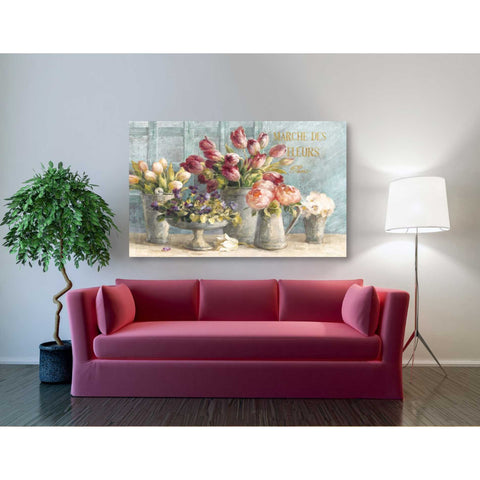 Image of 'Marche des Fleurs Blue Gold' by Danhui Nai, Canvas Wall Art,40 x 60