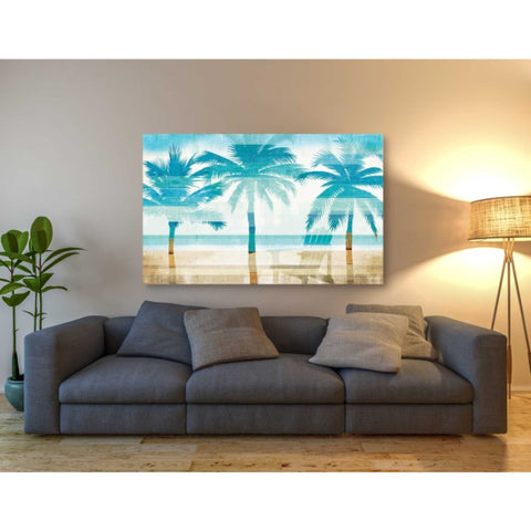 Image of 'Beachscape Palms with chair' by Michael Mullan, Canvas Wall Art