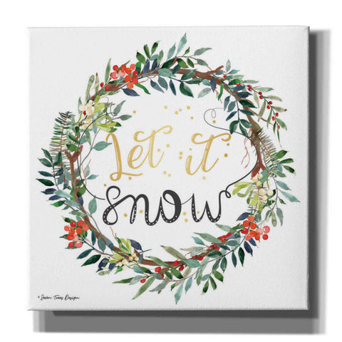 Image of 'Let It Snow Wreath' by Seven Trees Design, Canvas Wall Art