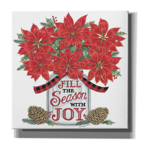 Image of 'Fill the Season Poinsettia Jar' by Deb Strain, Canvas Wall Art