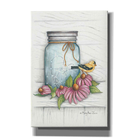 Image of 'Goldfinch and Flowers' by Mary Ann June, Canvas Wall Art