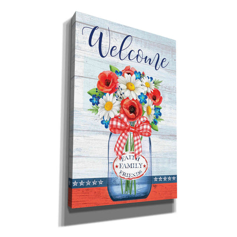 Image of 'Patriotic Glass Jar' by Mollie B, Canvas Wall Art