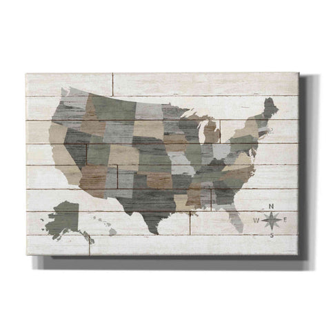 Image of 'Barnboard Map Neutral' by Sue Schlabach, Canvas Wall Art