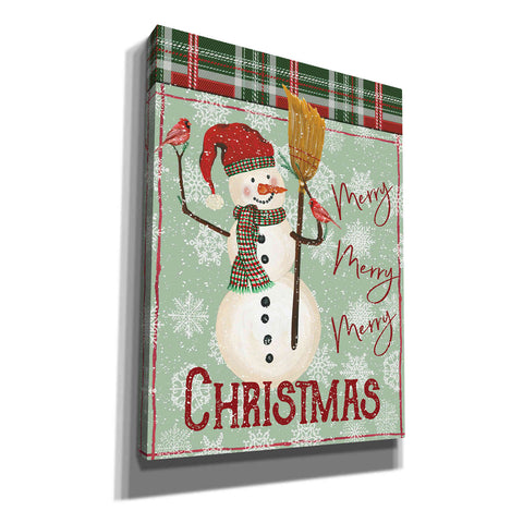 Image of 'Merry-Merry-Merry Christmas Snowman' by Cindy Jacobs, Canvas Wall Art