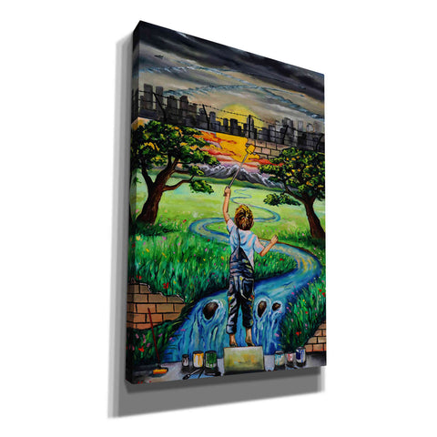 Image of 'Boy And The Wall' by Jan Kasparec, Canvas Wall Art