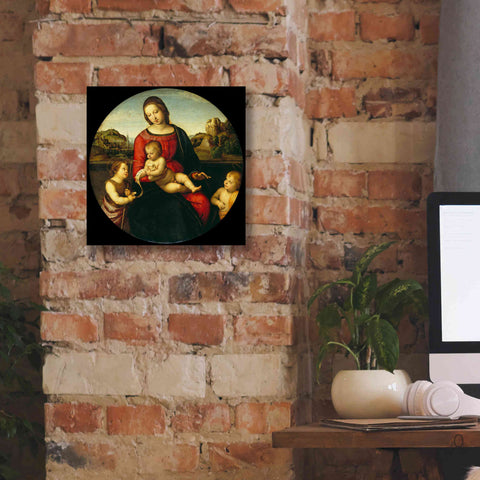 Image of 'Madonna with Child, St. John and a Child Saint' by Raphael, Canvas Wall Art,12 x 12
