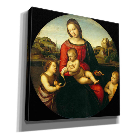 Image of 'Madonna with Child, St. John and a Child Saint' by Raphael, Canvas Wall Art