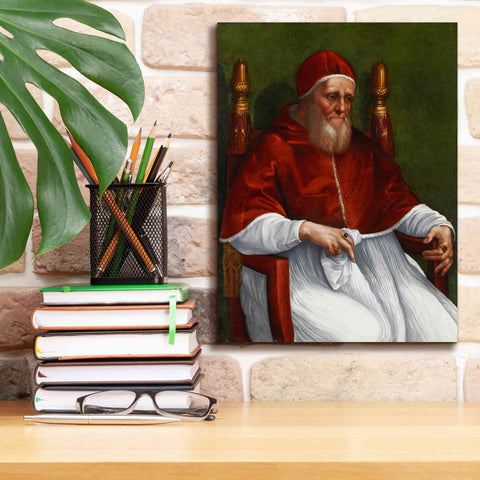 Image of 'Portrait of Pope Julius II' by Raphael, Canvas Wall Art,12 x 16