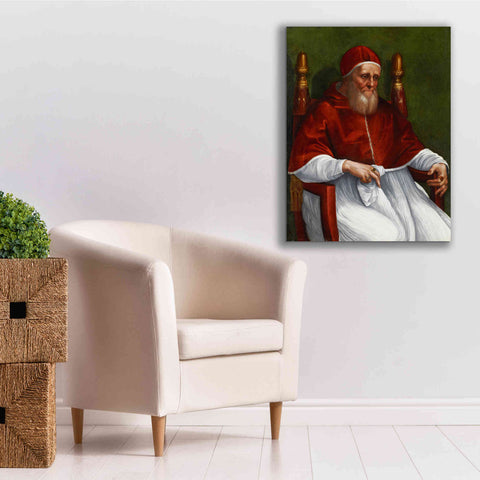 Image of 'Portrait of Pope Julius II' by Raphael, Canvas Wall Art,26 x 34