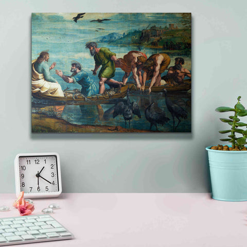 Image of 'The Miraculous Draught of Fishes' by Raphael, Canvas Wall Art,16 x 12