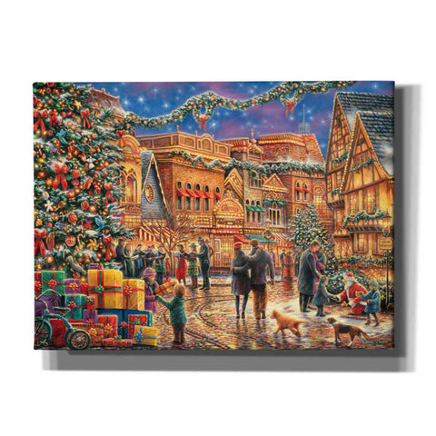 Image of 'Christmas at Town Square' by Chuck Pinson, Canvas Wall Art