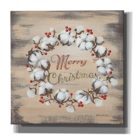 Image of 'Cotton Wreath Holiday' by Pam Britton, Canvas Wall Art