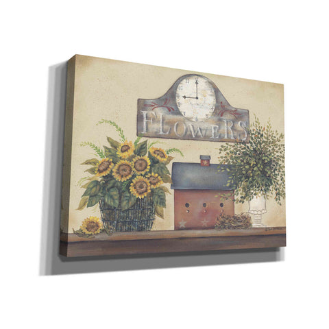 Image of 'Flower Clock' by Pam Britton, Canvas Wall Art