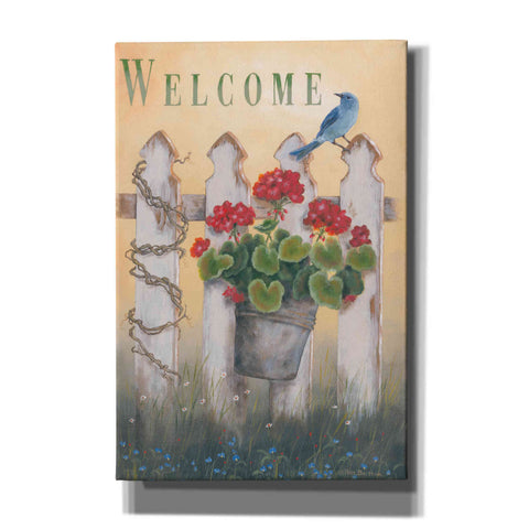 Image of 'Geraniums & Pickets' by Pam Britton, Canvas Wall Art