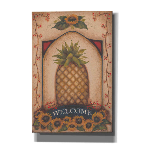 Image of 'Welcome Pineapple & Sunflowers' by Pam Britton, Canvas Wall Art