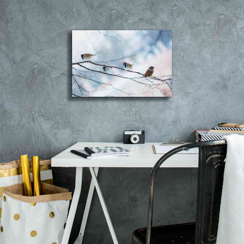 Image of 'Bird Feeders Treehouse' by Epic Portfolio, Giclee Canvas Wall Art,18x12