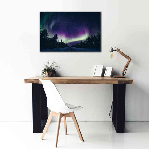 Image of 'Colorful Polar Arctic Northern Lights' by Epic Portfolio, Giclee Canvas Wall Art,40x26