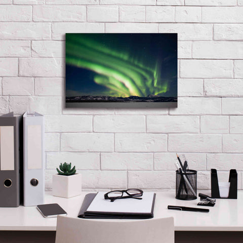 Image of 'Dancing Northern Lights' by Epic Portfolio, Giclee Canvas Wall Art,18x12