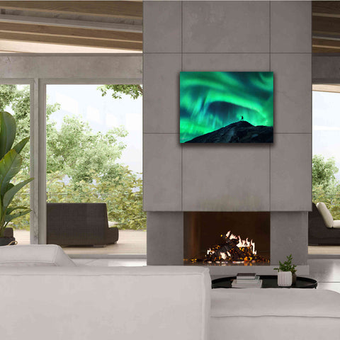 Image of 'Northern Lights And Woman' by Epic Portfolio, Giclee Canvas Wall Art,34x26
